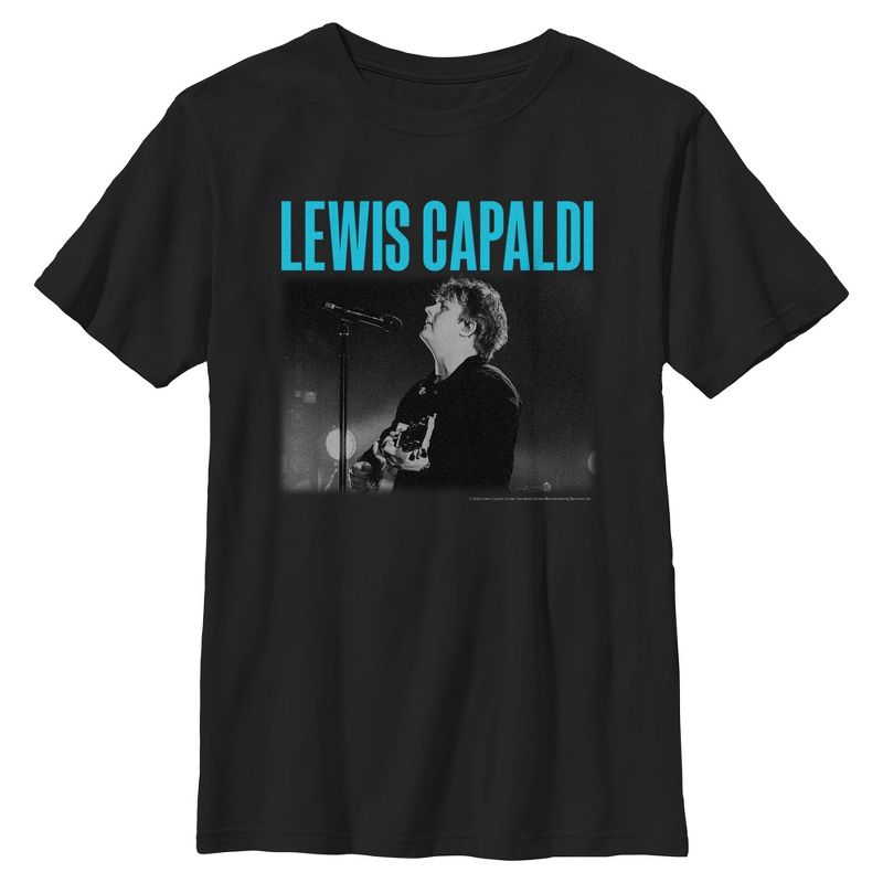Boys Lewis Capaldi Portrait Singing T Shirt