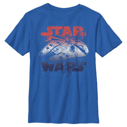 تي شيرت Star Wars Patriotic Vintage Millennium Falcon للأولاد