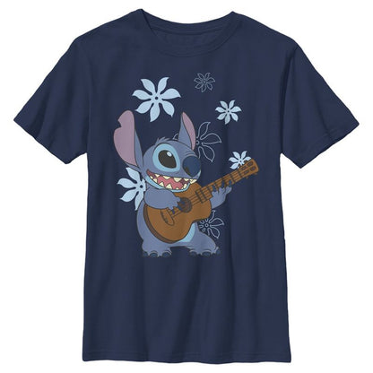 Boy's Lilo & Stitch Floral Ukulele Dance T-Shirt
