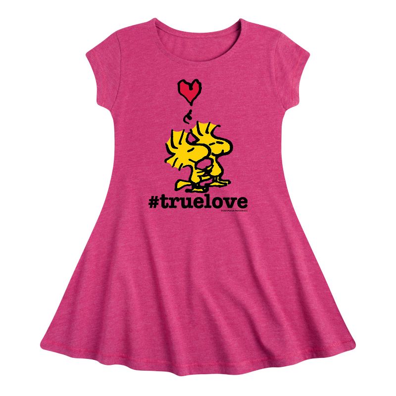 Girls' - Peanuts - True Love Woodstock Fit & Flair Cap Sleeve Dress