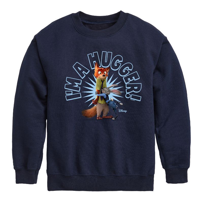 Boys' - Disney - I'm A Hugger Graphic Long Sleeve Fleece Sweatshirt