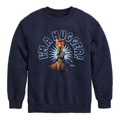 Boys' - Disney - I'm A Hugger Graphic Long Sleeve Fleece Sweatshirt