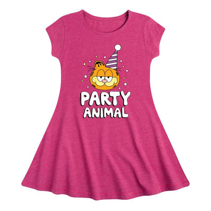 فستان غارفيلد - بناتي - مناسب للحفلات بأكمام قصيرة وقصة حيوانات
