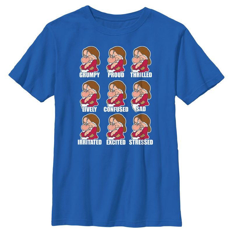 Boy's Snow White and the Seven Dwarfs Grumpy Expressions T-Shirt