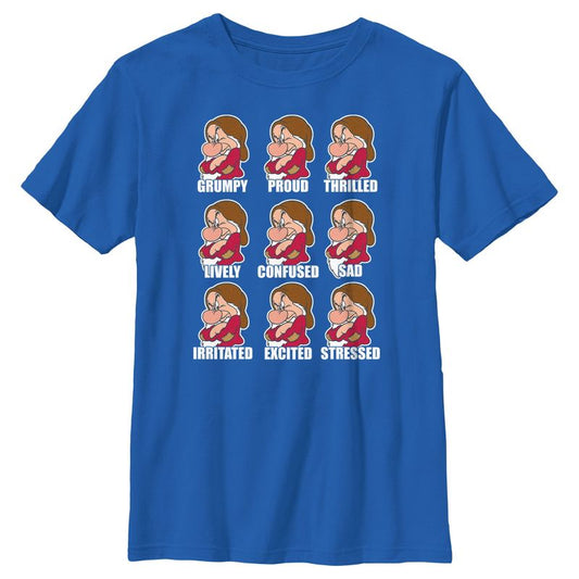 Boy's Snow White and the Seven Dwarfs Grumpy Expressions T-Shirt