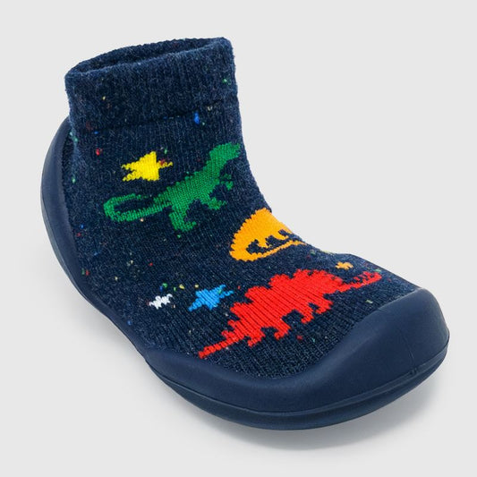 Komuello Toddler Boy First Walk Sock Shoes Dinos