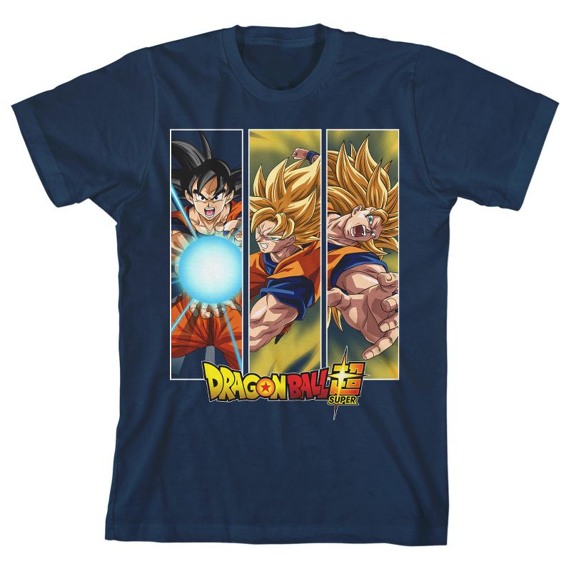 Dragon Ball Super Goku Saiyan Transformation Youth Navy T-shirt