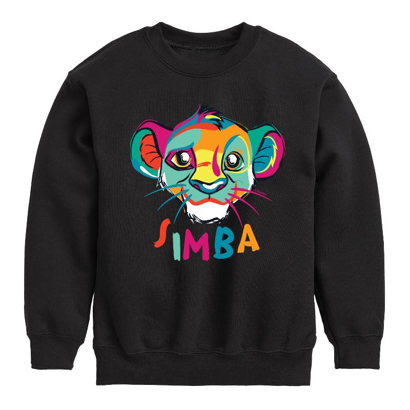 Boys' - Disney - Colorful Simba Graphic Long Sleeve Fleece Sweatshirt