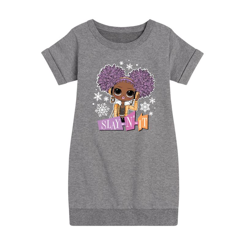 فستان شتوي من الصوف بأكمام قصيرة برسومات دمى لول سربرايز! للبنات