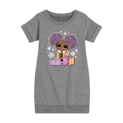 فستان شتوي من الصوف بأكمام قصيرة برسومات دمى لول سربرايز! للبنات