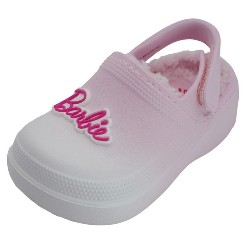 Barbie Toddler Girls' Faux Fur Lined Clogs with Adjustable Strap