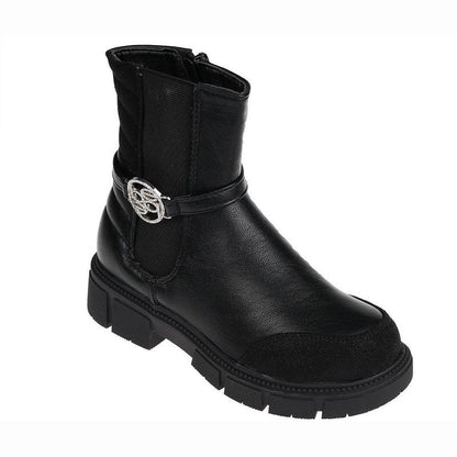 bebe Girl's Fashion Chelsea Boots Ankle Shoes for Kids with Back Quilted Collar