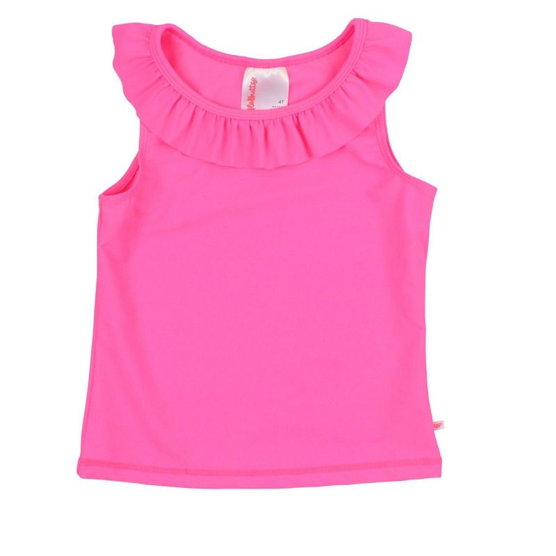 RuffleButts Toddler Girls Active Ruffle Tank Top