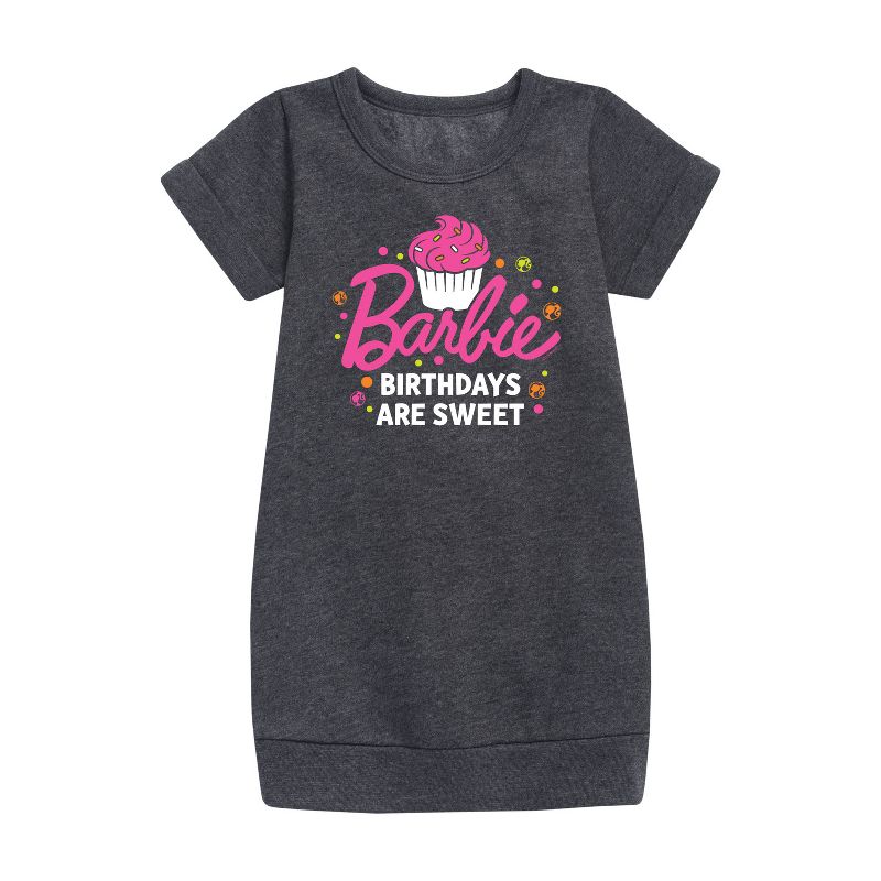 Girls' - Barbie - Barbie Birthdays Are Sweet Graphic Short Sleeve Fleece Dress