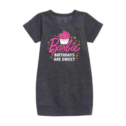 Girls' - Barbie - Barbie Birthdays Are Sweet Graphic Short Sleeve Fleece Dress