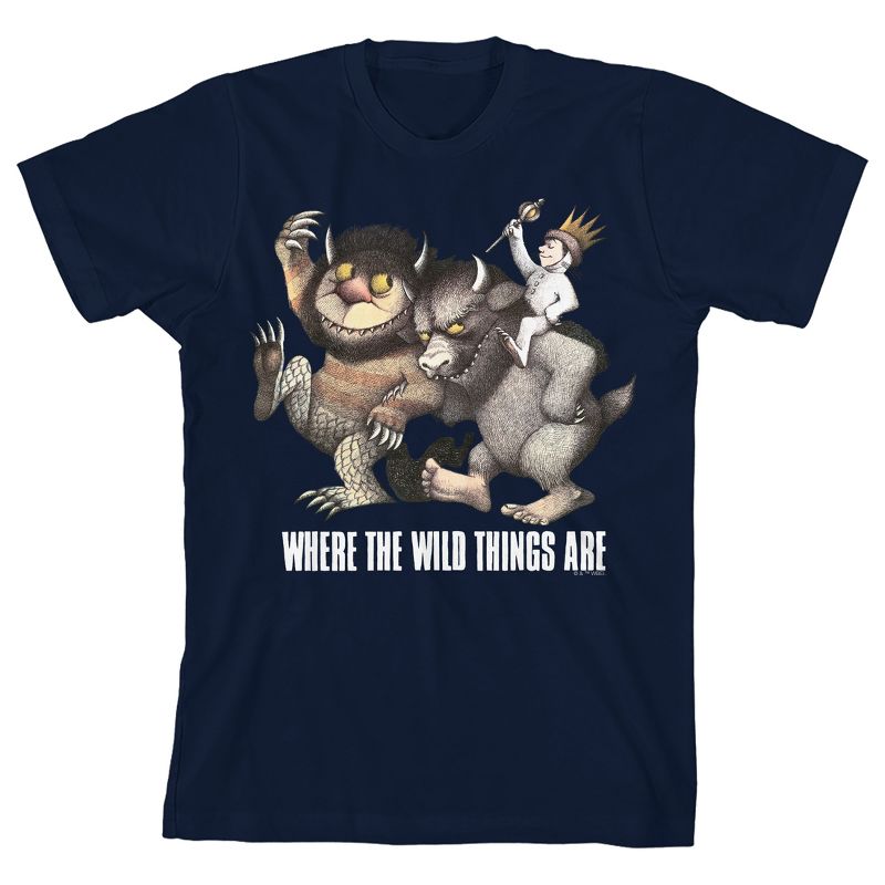 Where The Wild Things Are Monsters & King Max Boy's Navy Crew Neck Short Sleeve T-shirt