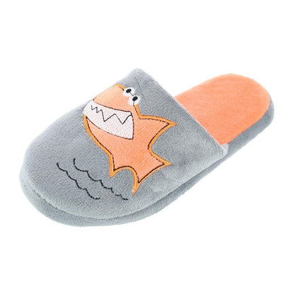 CTM Boy's Slide House Slippers with Shark Detail