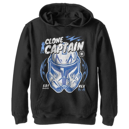 Boy's Star Wars: The Clone Wars Captain Head Shot Portrait Pull Over Hoodie
