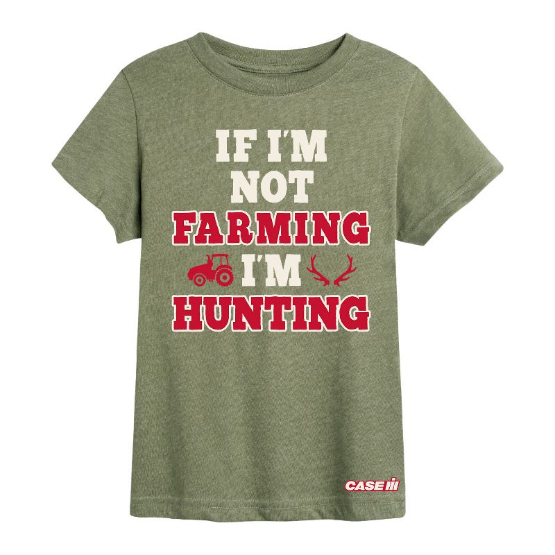 Boys' - Case IH - If I'm Not Farming Im Hunting Short Sleeve Graphic T-Shirt
