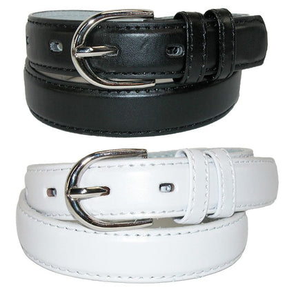 CTM Kid's Basic Leather Dress Belt (Pack of 2 Colors)