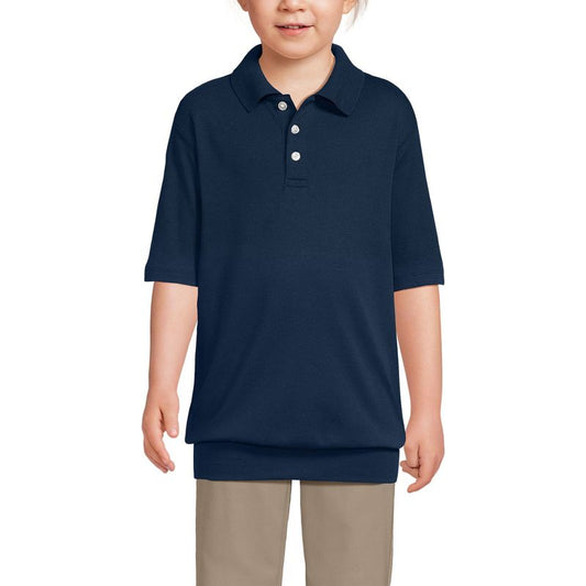 Lands' End School Uniform Big Kids Short Sleeve Banded Bottom Polo Shirt