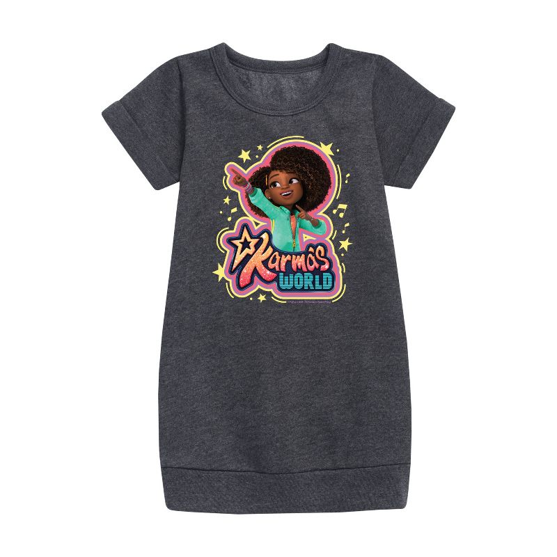 Girls' - Karma's World - Karma Art Graphic Short Sleeve Fleece Dress