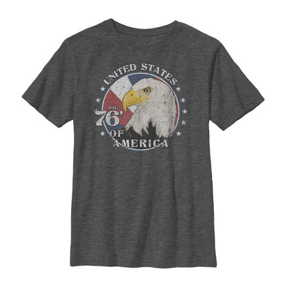 Boy's Lost Gods Fourth of July  Patriotic Circle T-Shirt