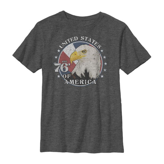 Boy's Lost Gods Fourth of July  Patriotic Circle T-Shirt