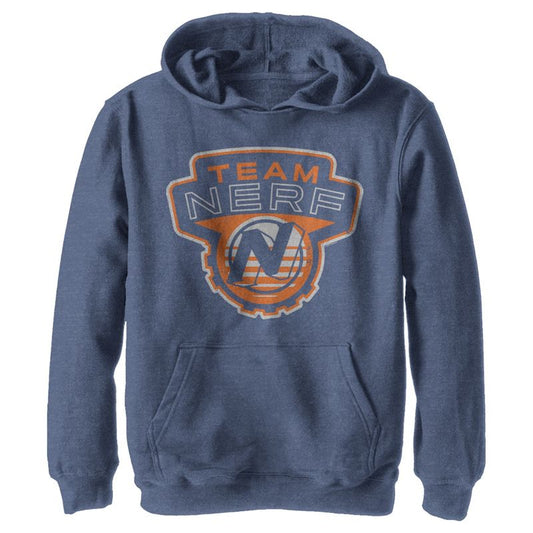 Boy's Nerf Team Blaster Distressed Badge Pull Over Hoodie