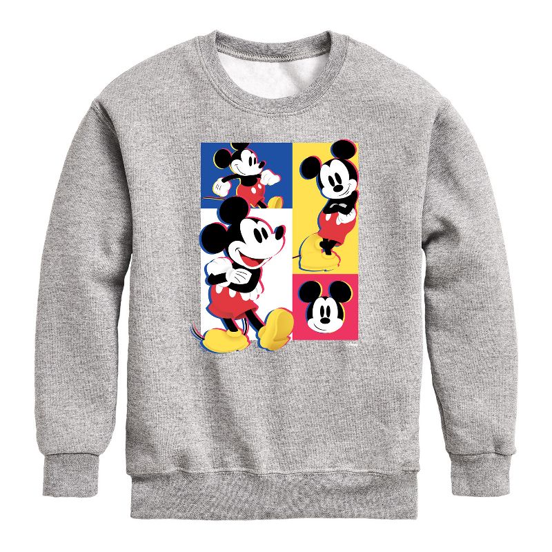 Boys' - Disney - Mickey Pose Graphic Long Sleeve Fleece Sweatshirt