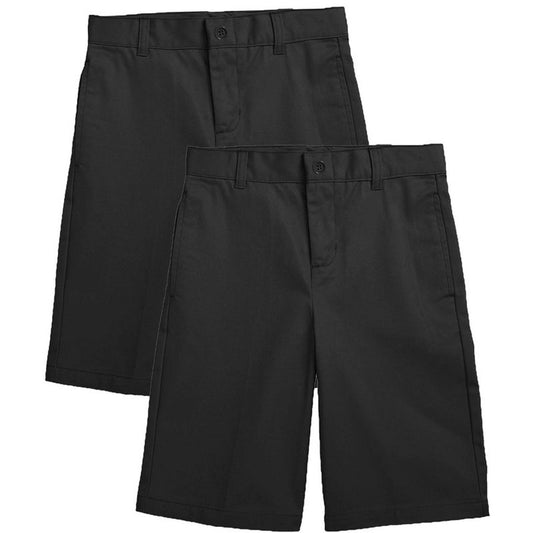 Galaxy Approved Boy's Stretch Slim Fit School Uniform Twill Shorts-2 Pack