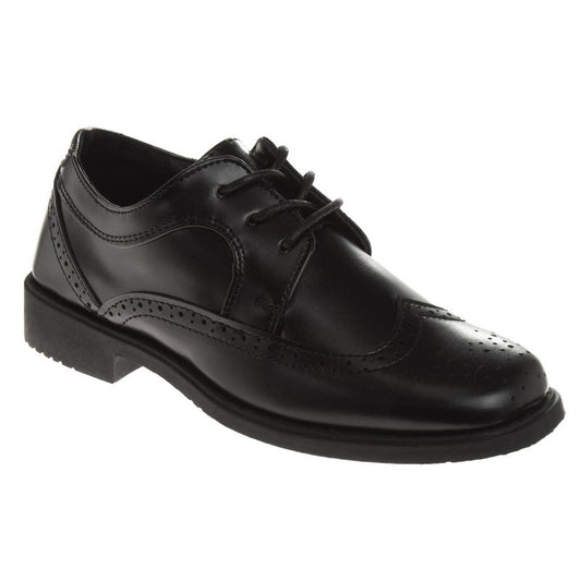Josmo Boys/Girls Wingtip Oxford Lace Up Dress Shoes