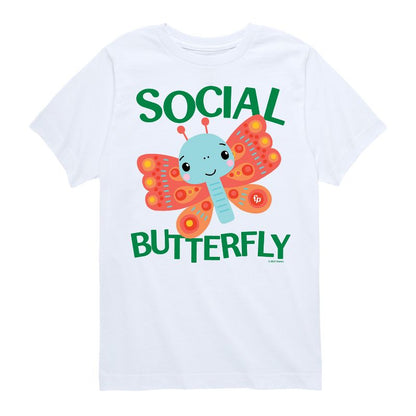 تي شيرت جرافيكي بأكمام قصيرة من فيشر برايس للأولاد - فراشة اجتماعية