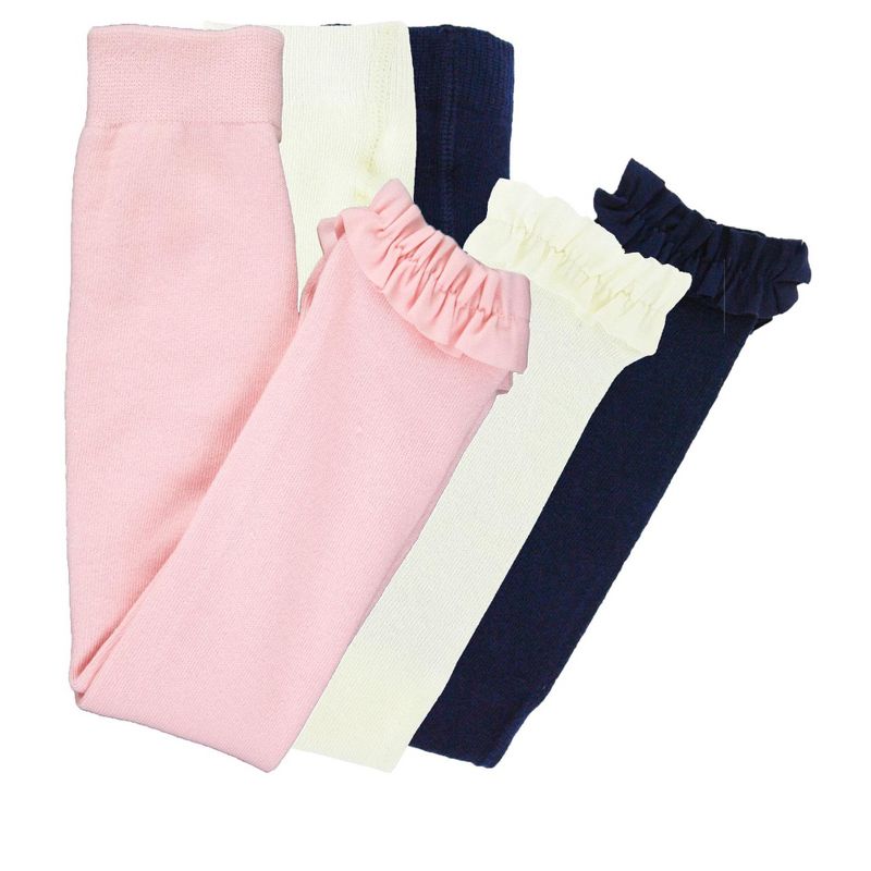 RuffleButts Girls 3-Pack Footless Ruffle Tights