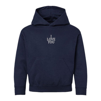 هودي جرافيكي للشباب من متجر جونيبر، مطرز بعبارة "أحبك"