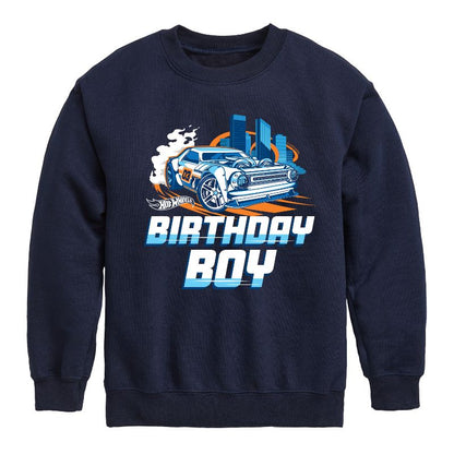 Boys' - Hot Wheels - Birthday Boy Graphic Long Sleeve Fleece Sweatshirt
