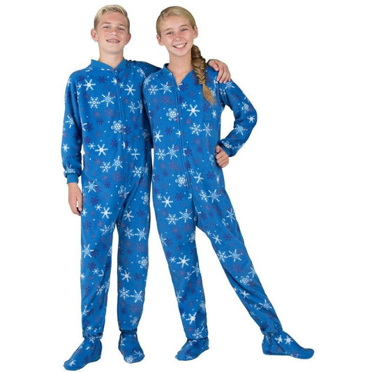 Footed Pajamas - Its A Snow Day Kids Fleece One Piece