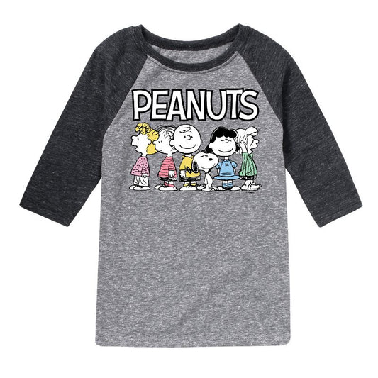 تي شيرت جرافيكي بطبعة الفول السوداني للأولاد - Peanuts Crew Raglan