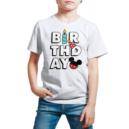 Boys' - Disney - Mickey Birthday Icons Short Sleeve Graphic T-Shirt