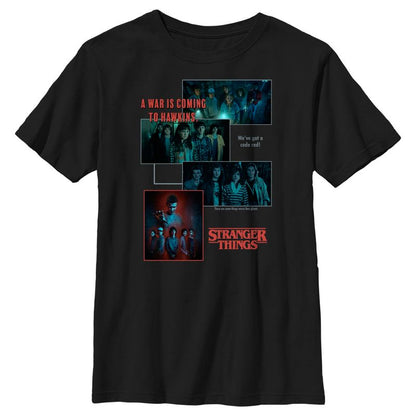 Boy's Stranger Things Scenes Collage War Is Coming To Hawkins T-Shirt