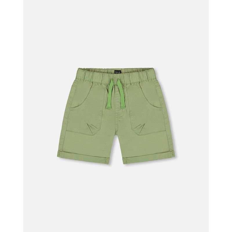 Deux par Deux Boy Stretch Twill Short Green