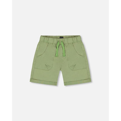 Deux par Deux Boy Stretch Twill Short Green