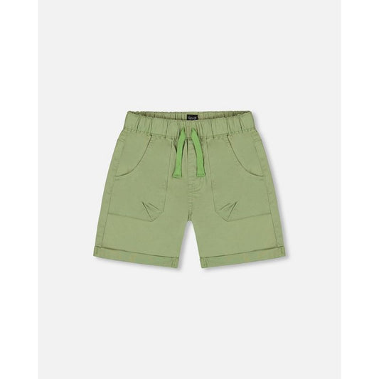 Deux par Deux Boy Stretch Twill Short Green