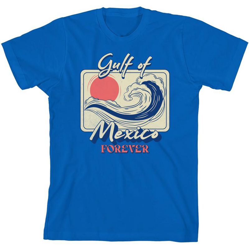 تي شيرت شبابي بأكمام قصيرة ورقبة دائرية من Gulf of Mexico Forever Sunset Wave