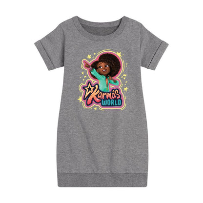 Girls' - Karma's World - Karma Art Graphic Short Sleeve Fleece Dress