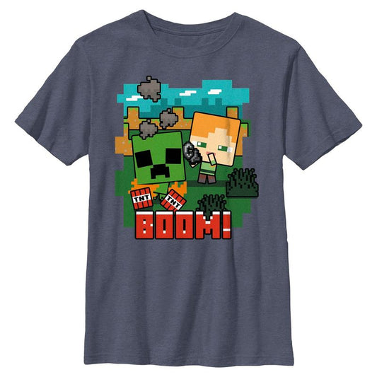 تي شيرت ماين كرافت أليكس وكريبر بوم للأولاد