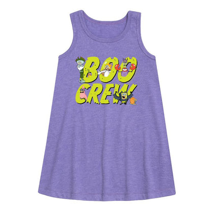 فستان بو كرو الجرافيكي بدون أكمام بتصميم خطي للفتيات من سبونج بوب سكوير بانتس