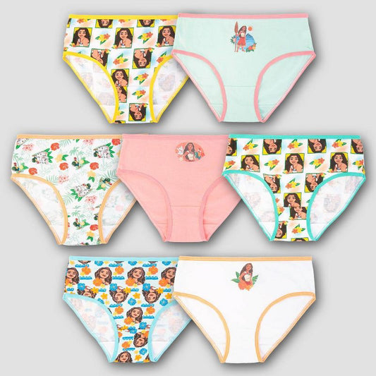 Girls' Moana 2 7pk Bikini Underwear