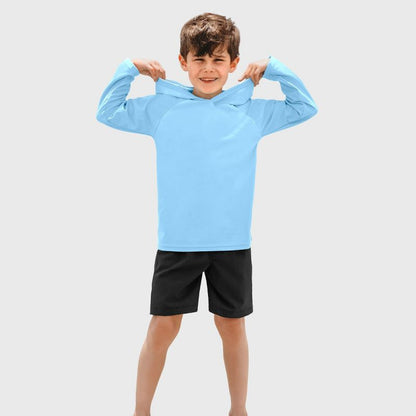 City Threads Swim UPF 50+ Hooded Long Sleeve Rashguard Tee for Boys and Girls - USA-Made (Part 2)