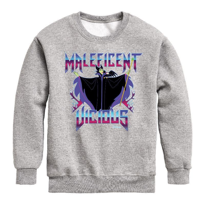 Boys' - Disney Villains - Maleficent Vicious Graphic Long Sleeve Fleece Sweatshirt
